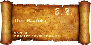 Blun Nadinka névjegykártya